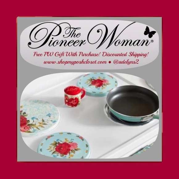 Last Set! 🌺 New Pioneer Woman Sweet Rose Stove Burner Covers, 4 Count - Picture 2 of 4